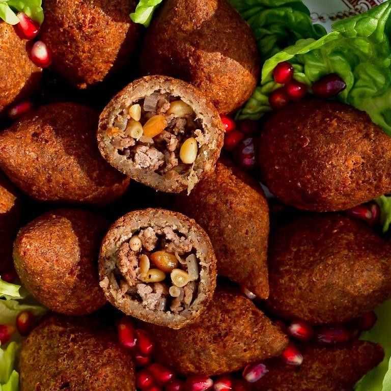 Grilled Lamb Kibbeh with Pine Nut and Herb Filling