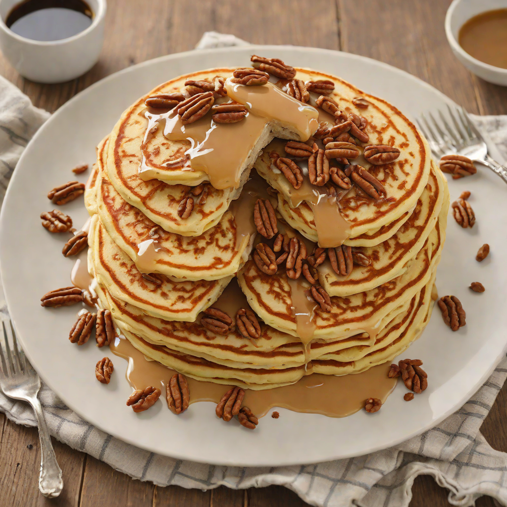 Maple-Glazed Pancakes with Toasted Pecans