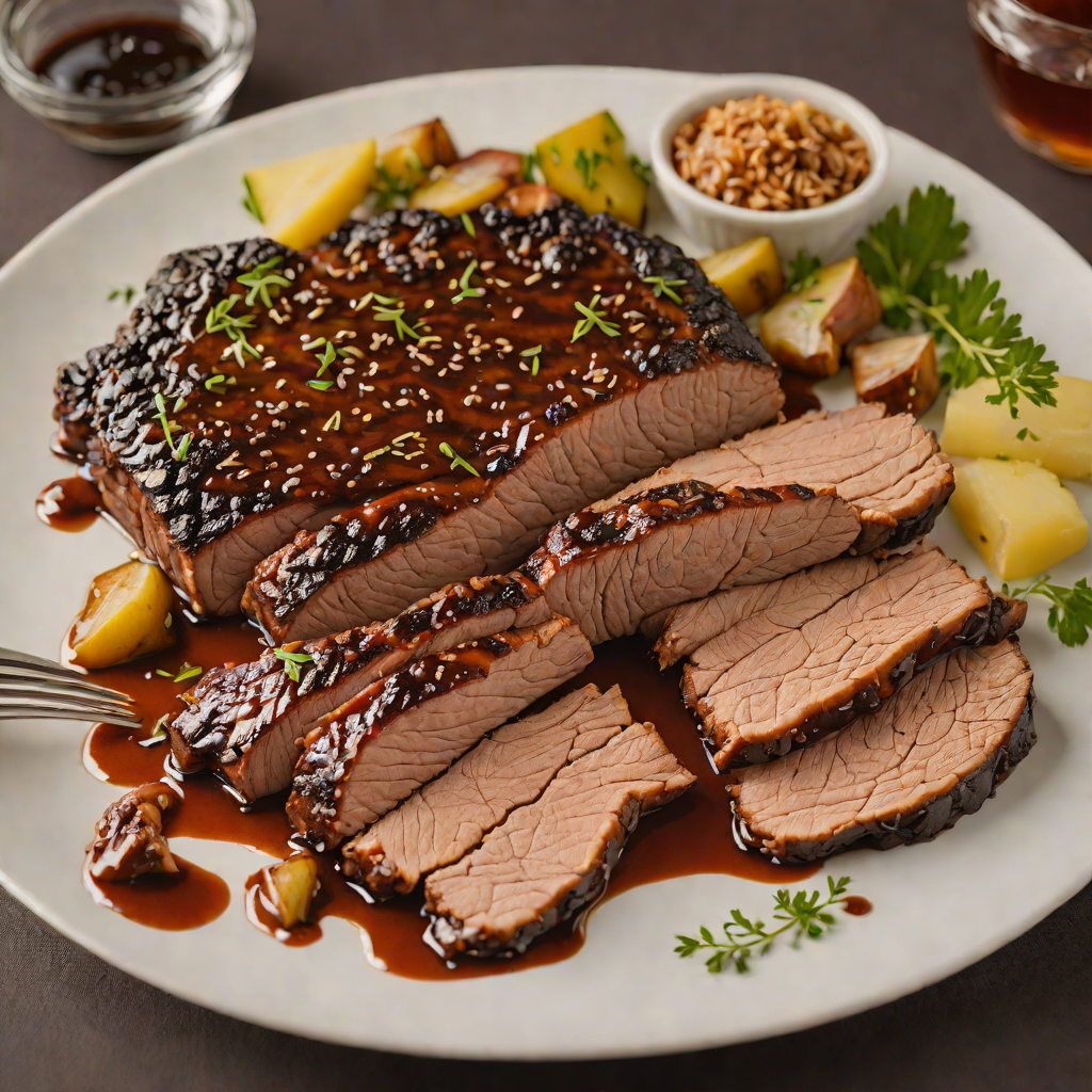 Charcoal-Grilled Beef Brisket with Bourbon BBQ Glaze