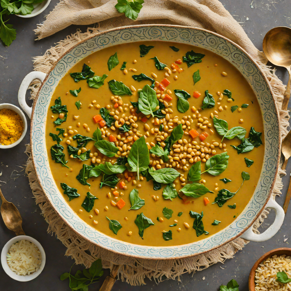 One-Pot Coconut Curry Lentil Soup with Spinach and Turmeric
