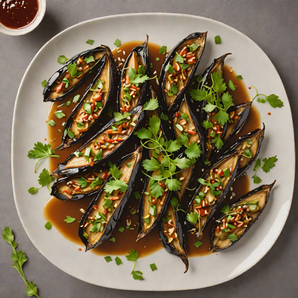 Soy-Marinated Eggplant with Ginger and Scallions