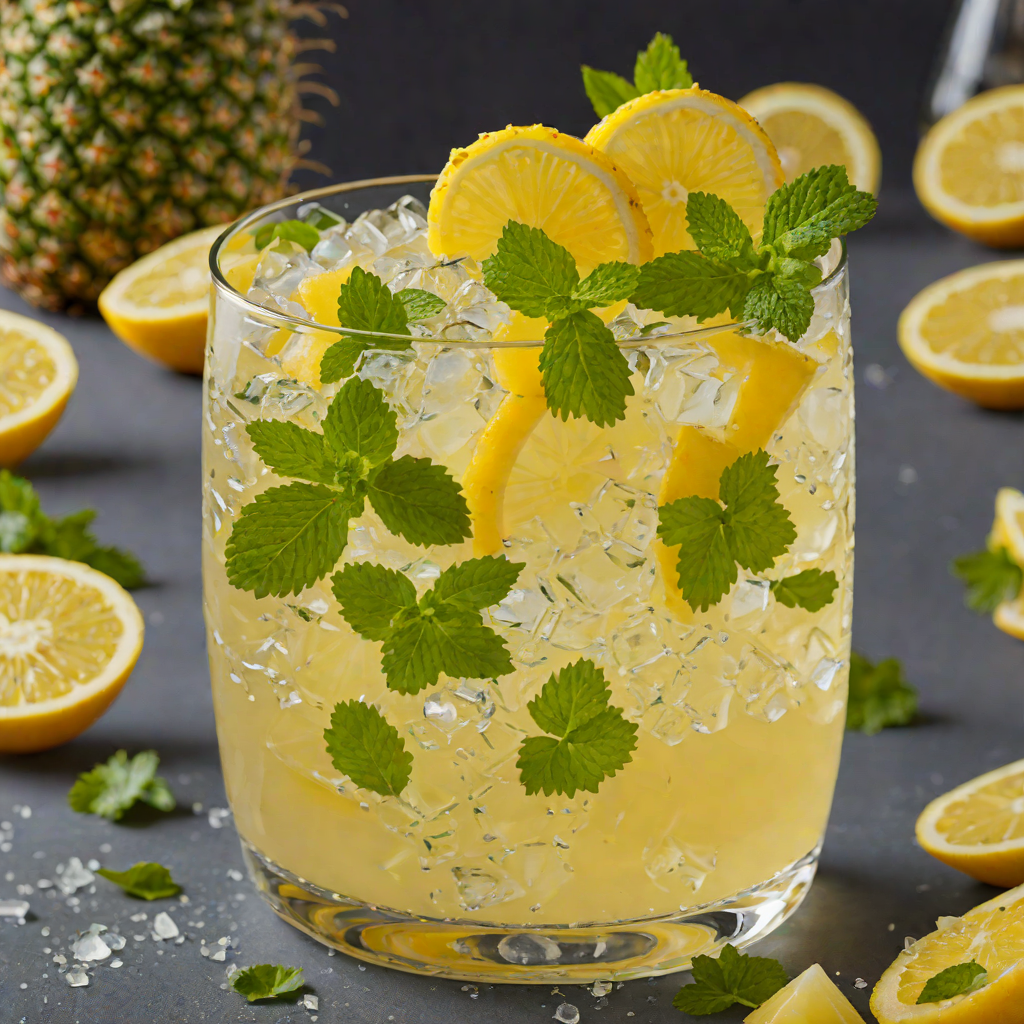 Citrus-Mint Sparkling Punch with Pineapple and Ginger