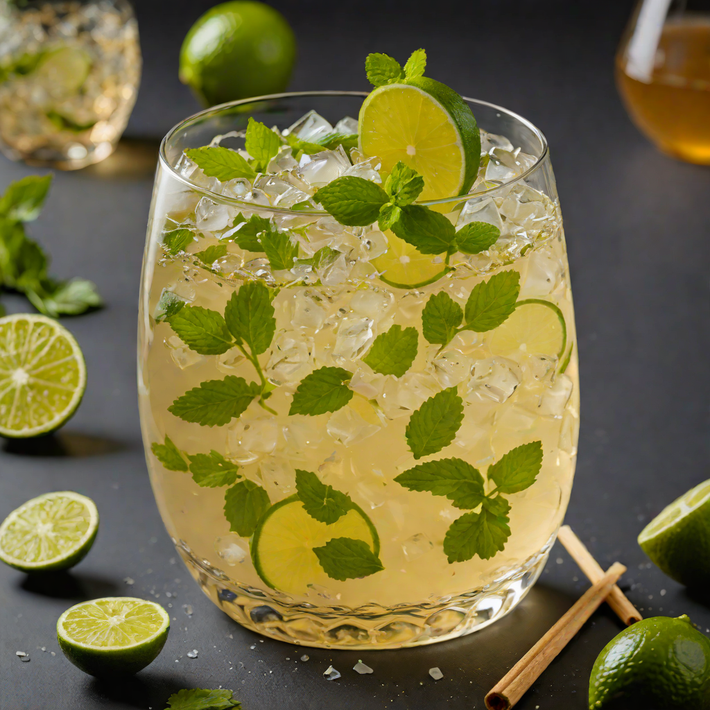 Ginger-Lime Green Tea Punch with Honey and Mint