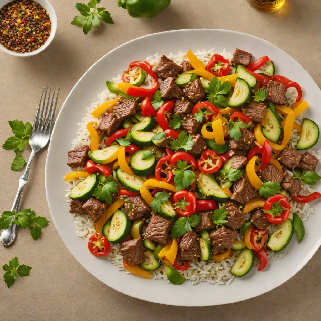 Cumin-Spiced Beef Stir Fry with Bell Peppers and Zucchini