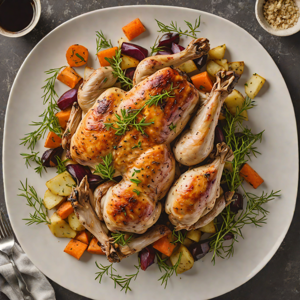 Medieval-Style Roasted Herb Chicken with Root Vegetables
