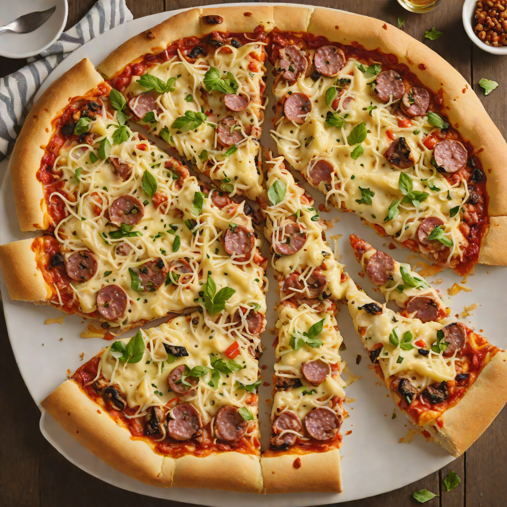 Garlic-Butter Breadstick Crust Pizza with Italian Sausage