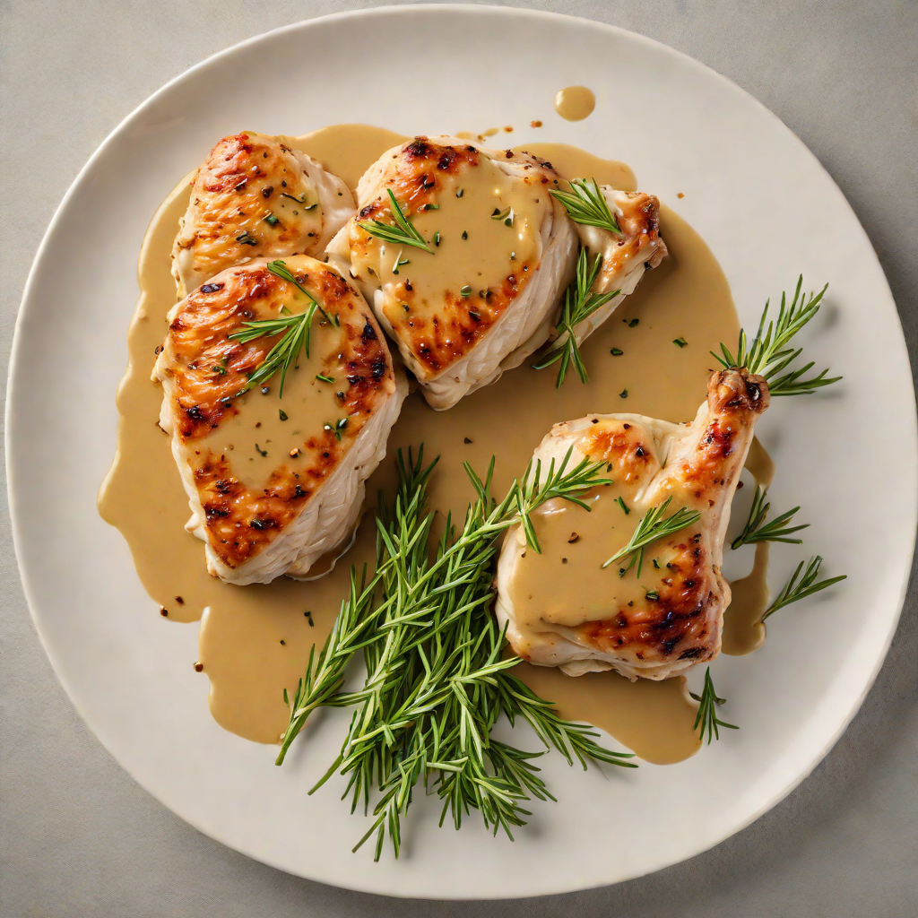 Pan-Seared Chicken with Honey-Mustard Glaze and Rosemary