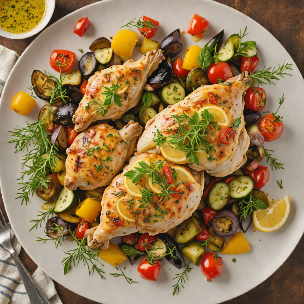 Baked Lemon-Herb Chicken with Mediterranean Vegetables