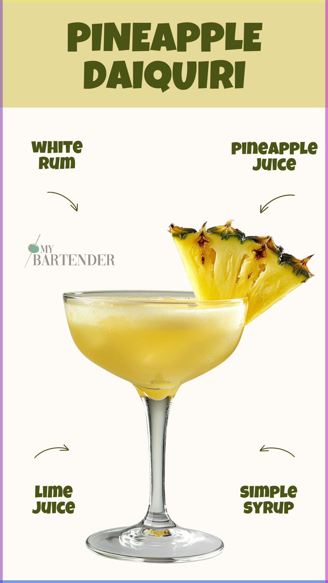 Rum and Pineapple Shaken Daiquiri