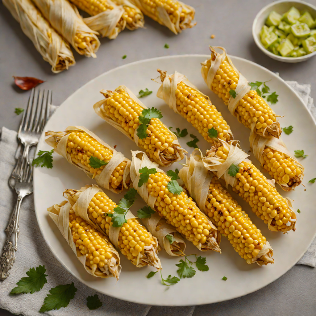 Spiced Corn and Cheese Humintas Wrapped in Corn Husks