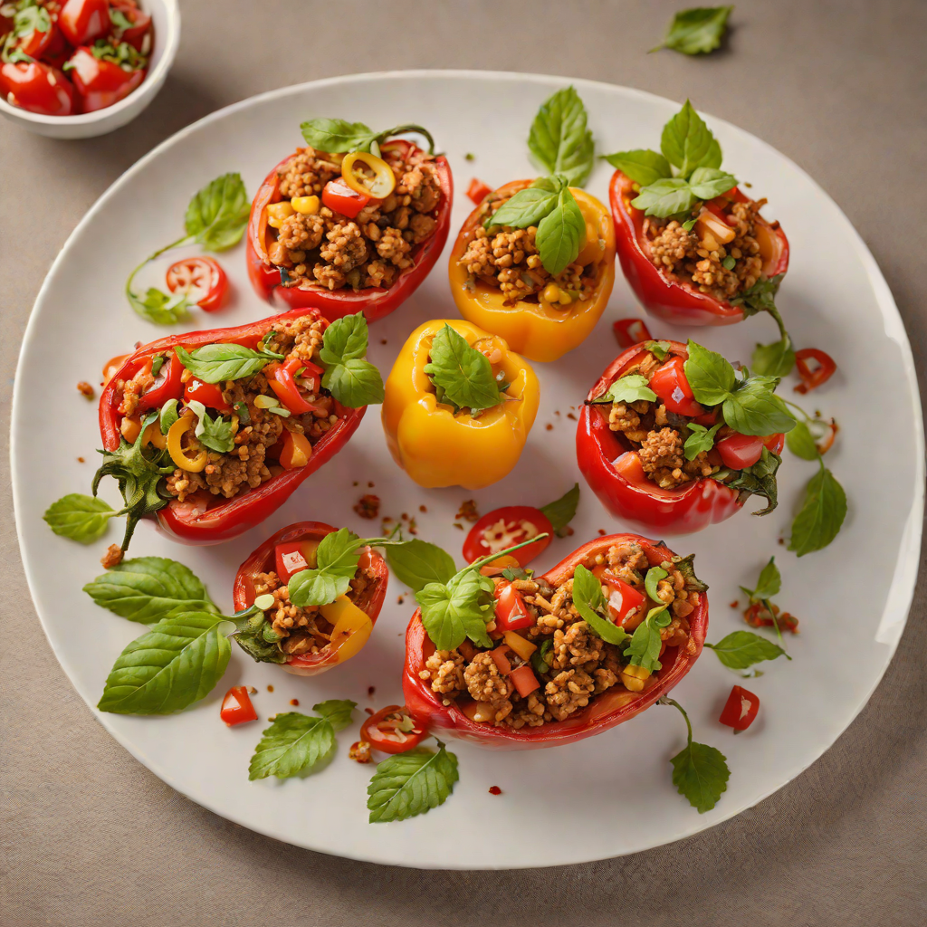 Grilled Rocoto Pepper Stuffed with Spiced Ground Pork