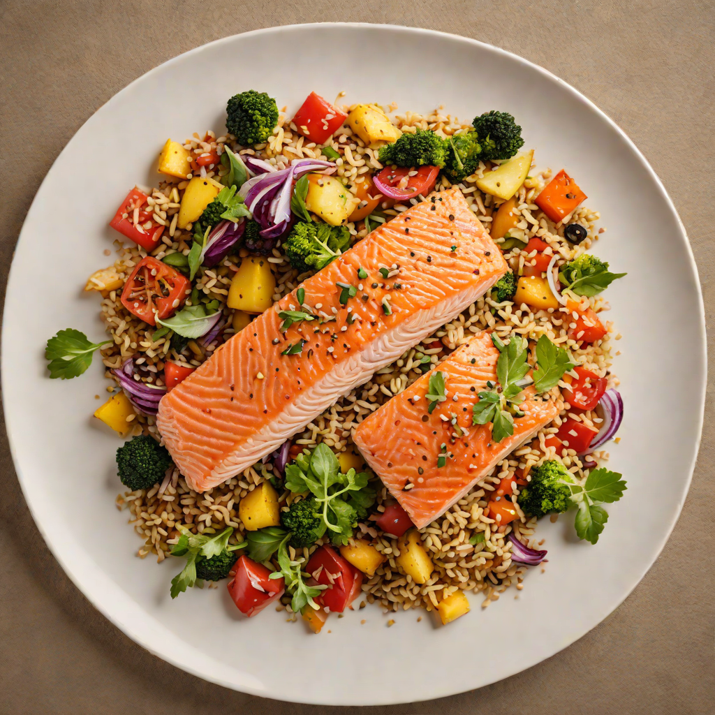 Pan-Seared Salmon with Quinoa and Roasted Vegetable Salad