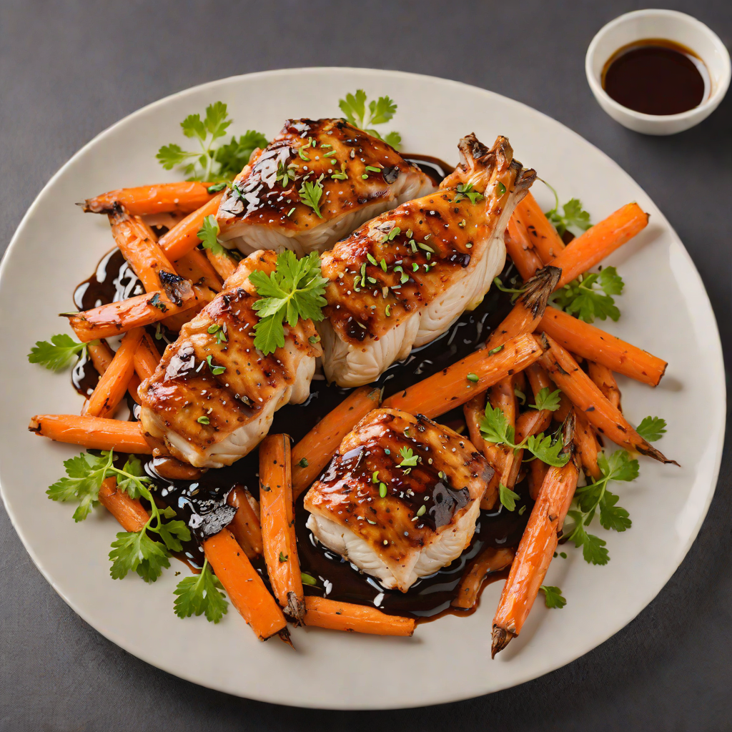 Pan-Seared Chicken with Honey-Balsamic Glaze and Roasted Carrots