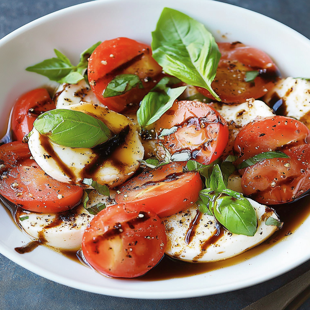 Tomato-Basil Caprese Salad with Balsamic Glaze