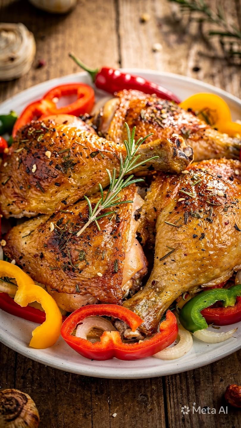Sautéed Chicken with Roasted Bell Pepper and Thyme