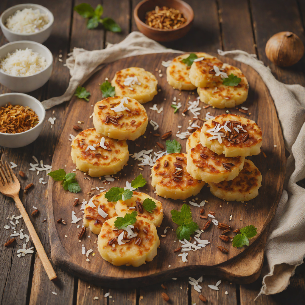 Pan-Fried Cassava Cakes with Coconut and Cinnamon