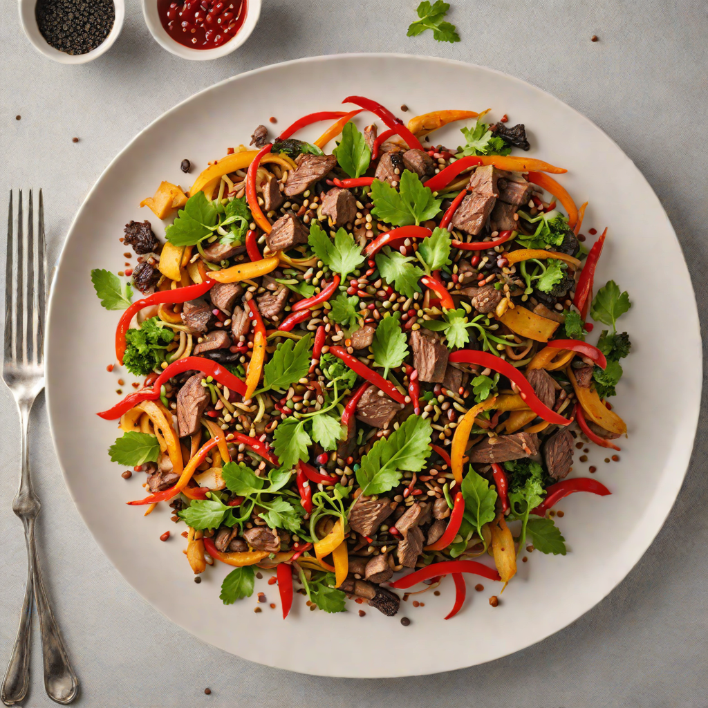 Spiced Kangaroo Stir-Fry with Wattleseed and Native Pepperberry