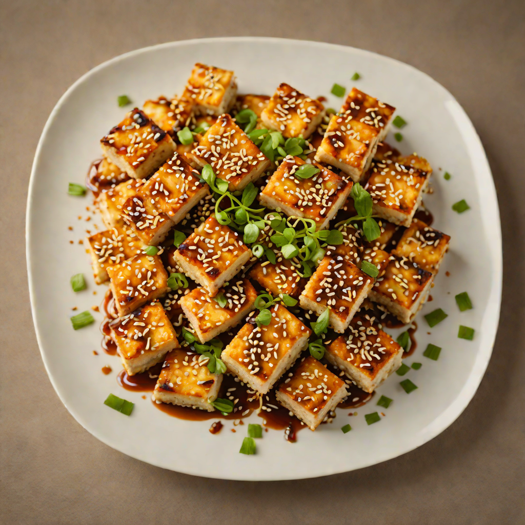 Soy-Garlic Fried Tofu with Toasted Sesame and Scallions