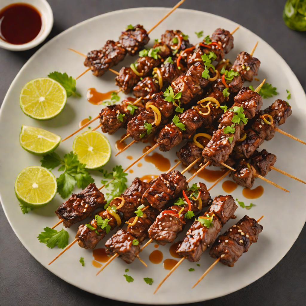 Smoky Whiskey-Glazed Beef Skewers