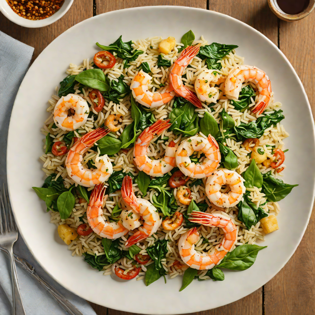 Sautéed Garlic Shrimp and Spinach Rice Bowl