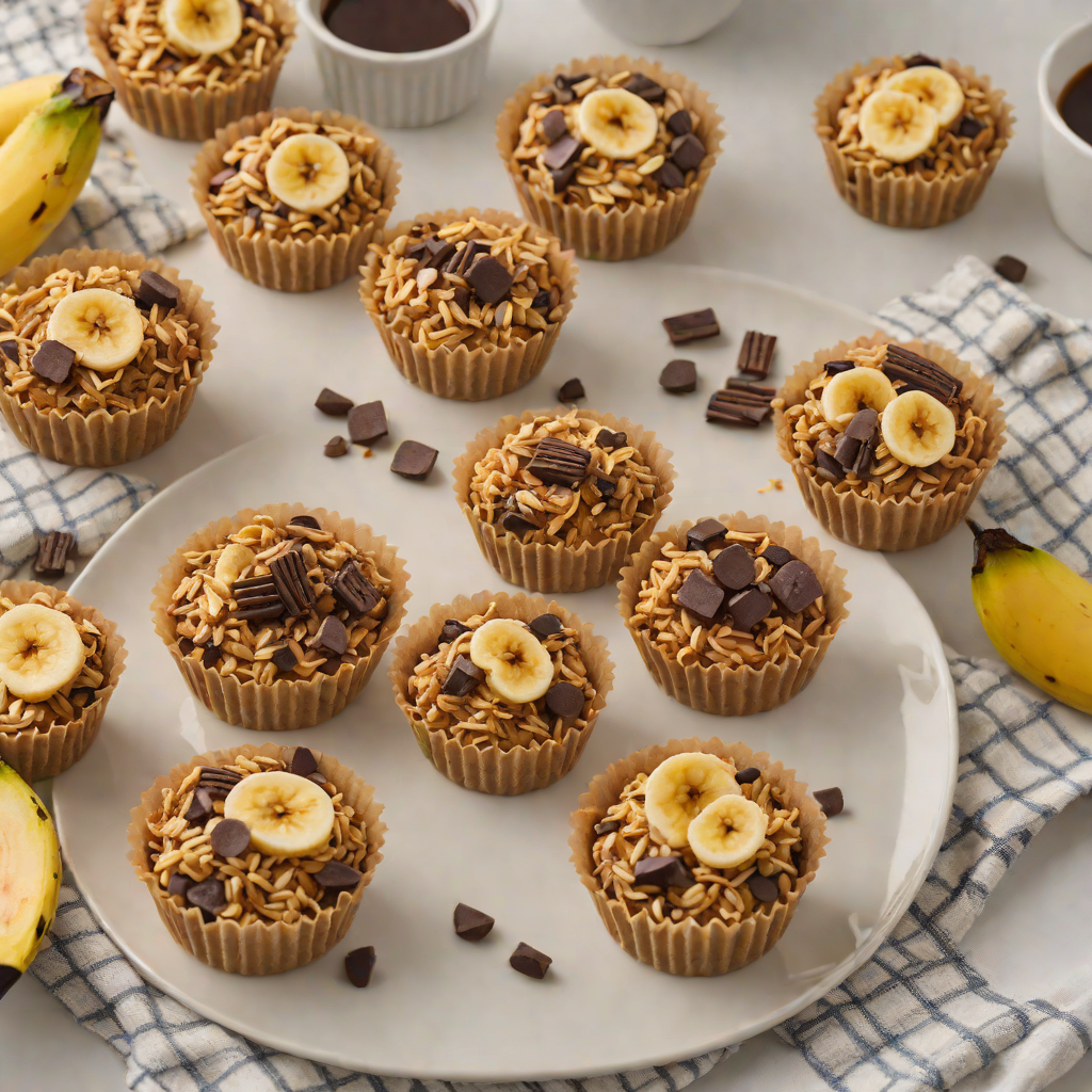 Baked Hidden Chocolate Banana Oatmeal Cups