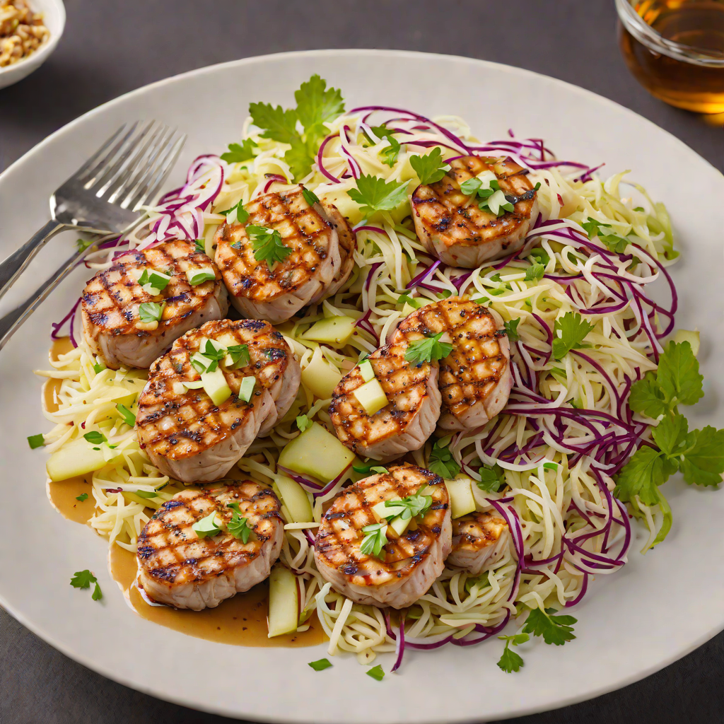 Sautéed Pork Tenderloin Medallions with Apple Cabbage Slaw