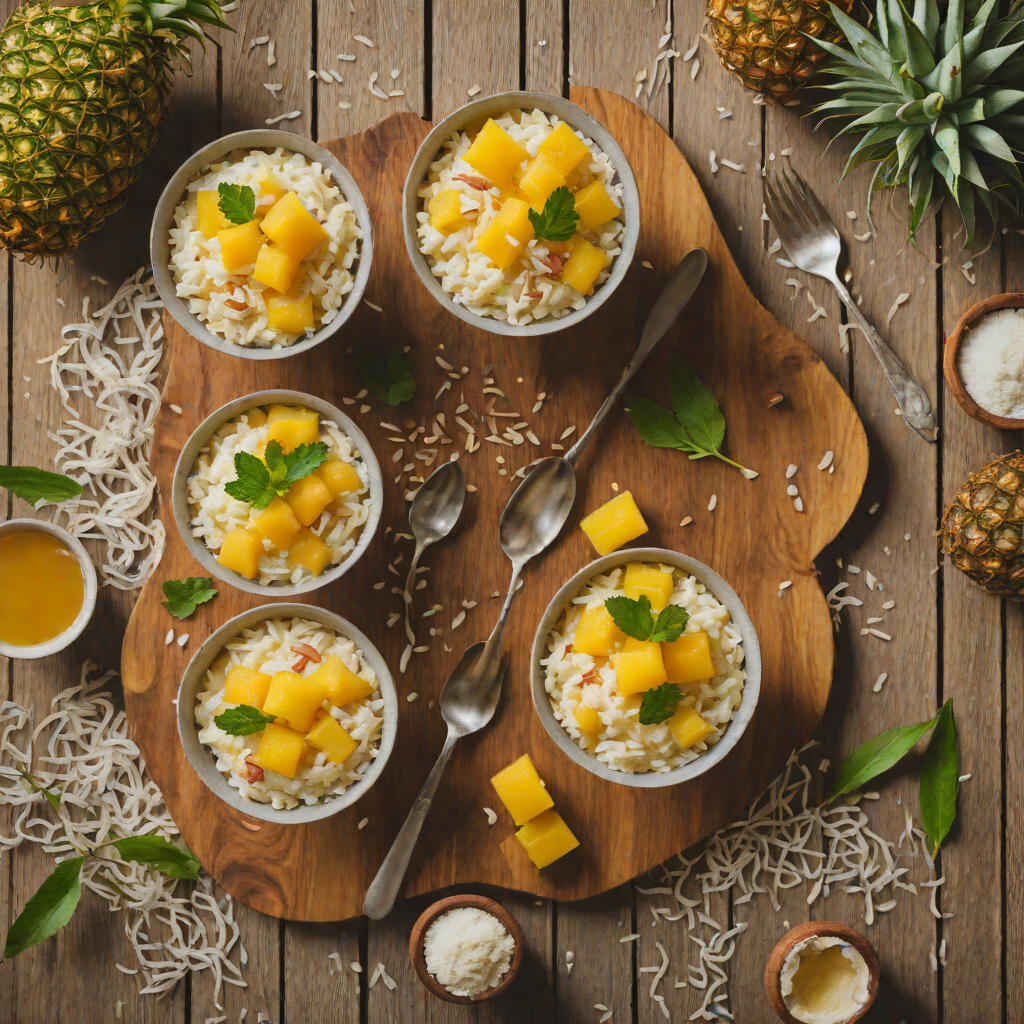 Gold Rum-Spiked Pineapple Coconut Rice Pudding