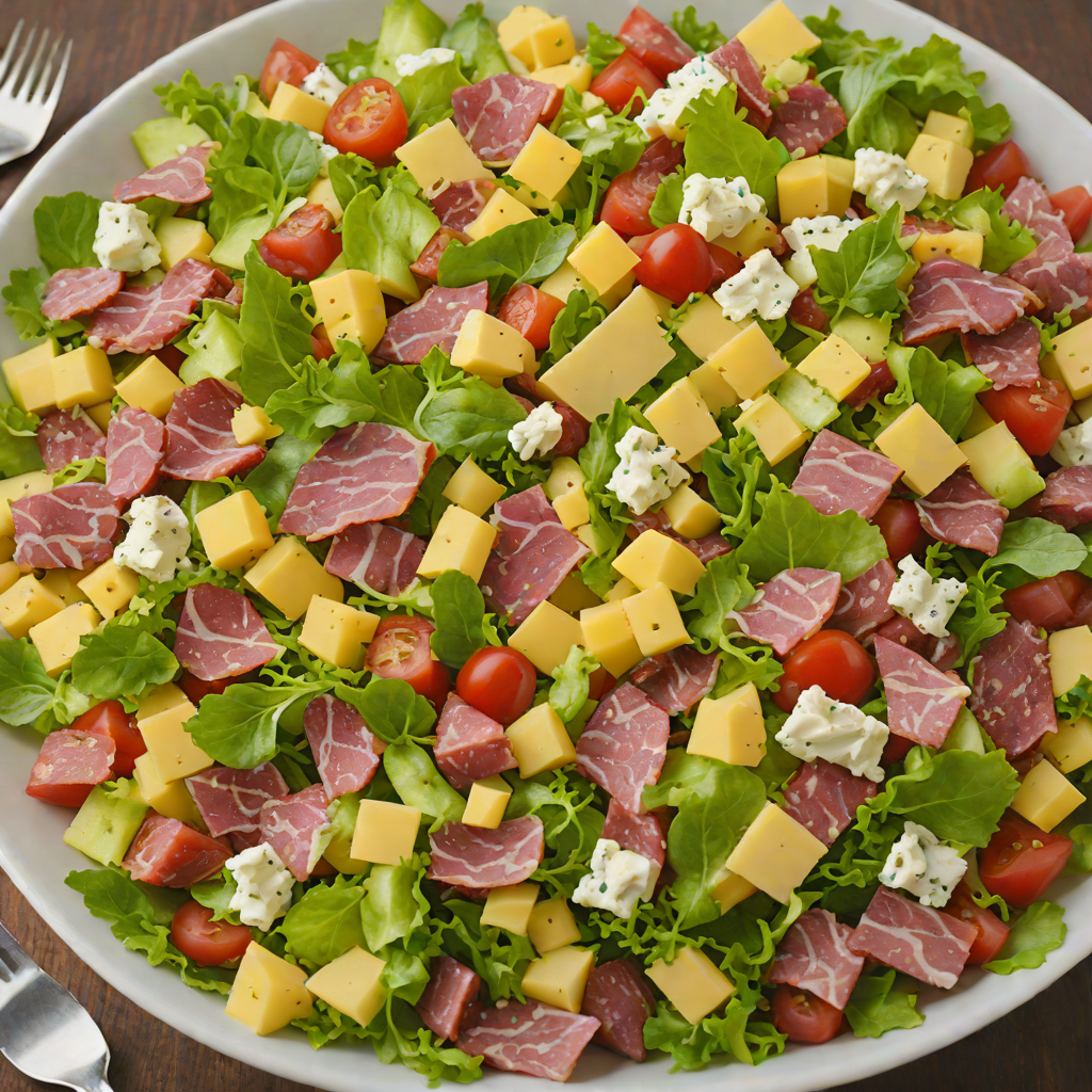 Italian Chopped Salad with Mixed Meats, Cheeses, and Pepperoncini
