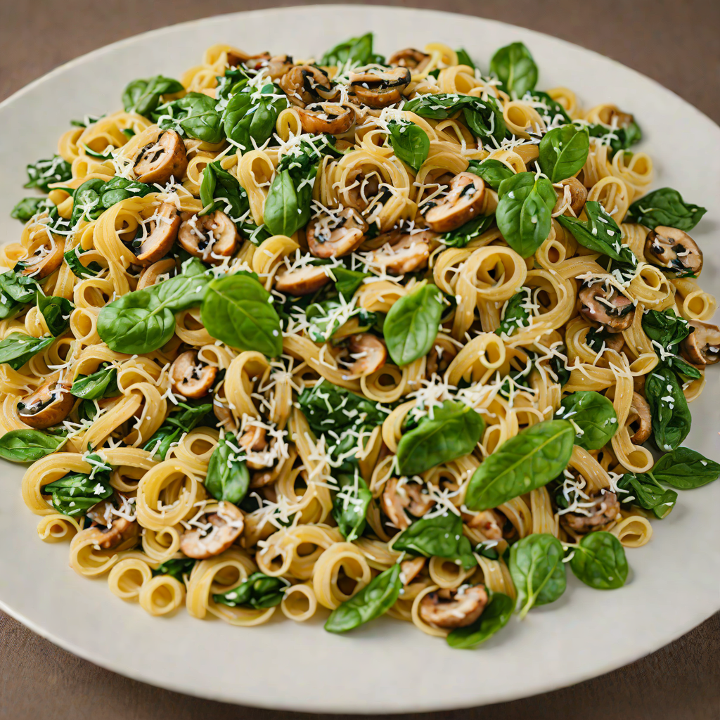 Sautéed Mushroom and Spinach Pasta with Parmesan