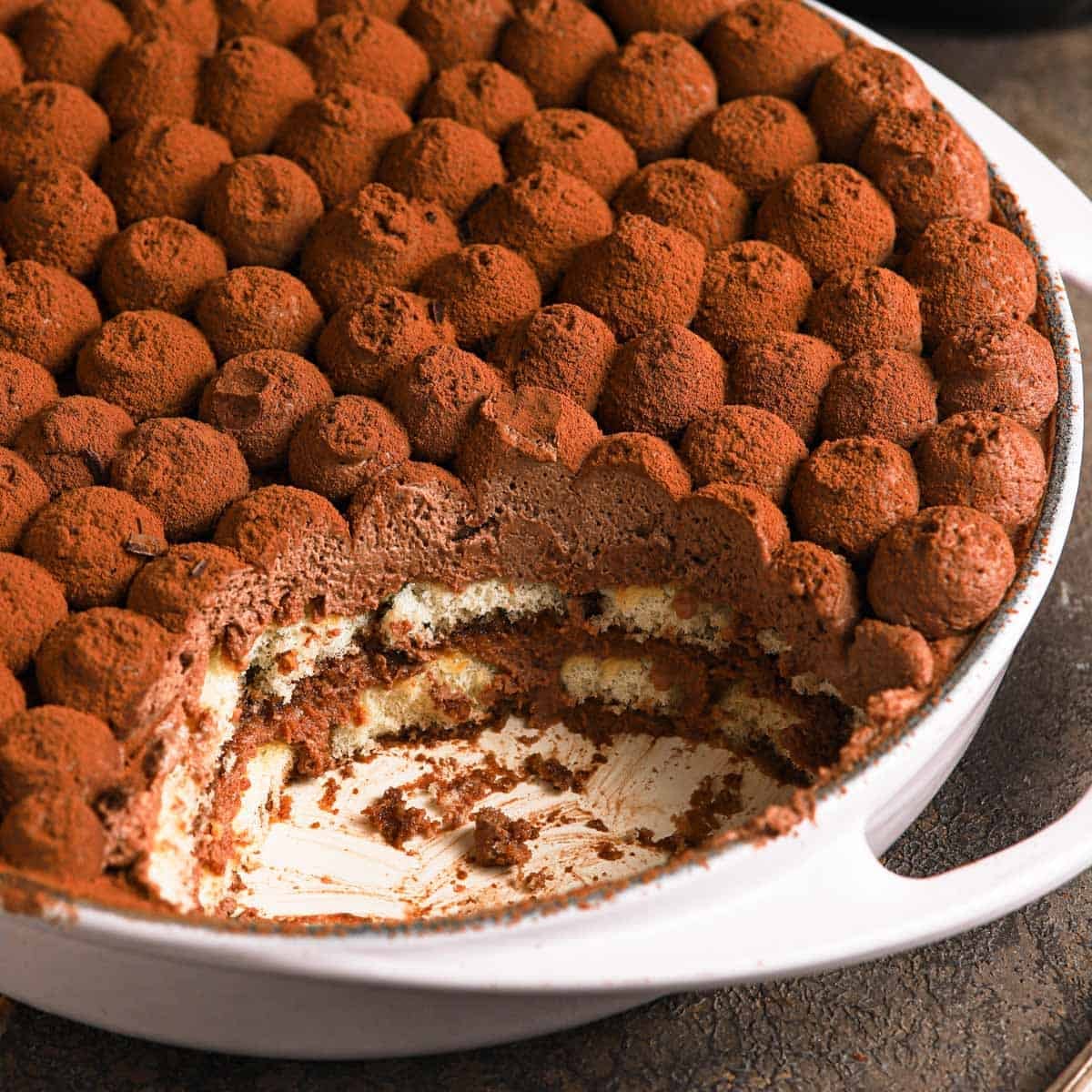 Dark Chocolate Tiramisu with Espresso Ganache