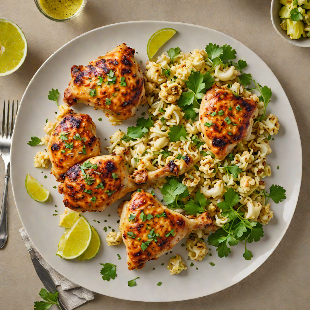 Sautéed Garlic-Lime Chicken Thighs with Roasted Cauliflower