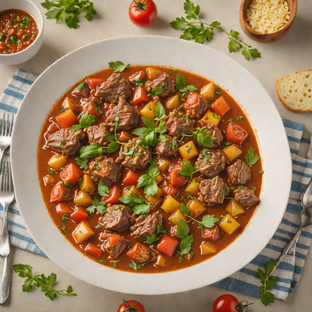Slow-Simmered Greek Lamb and Tomato Stew with Herbs