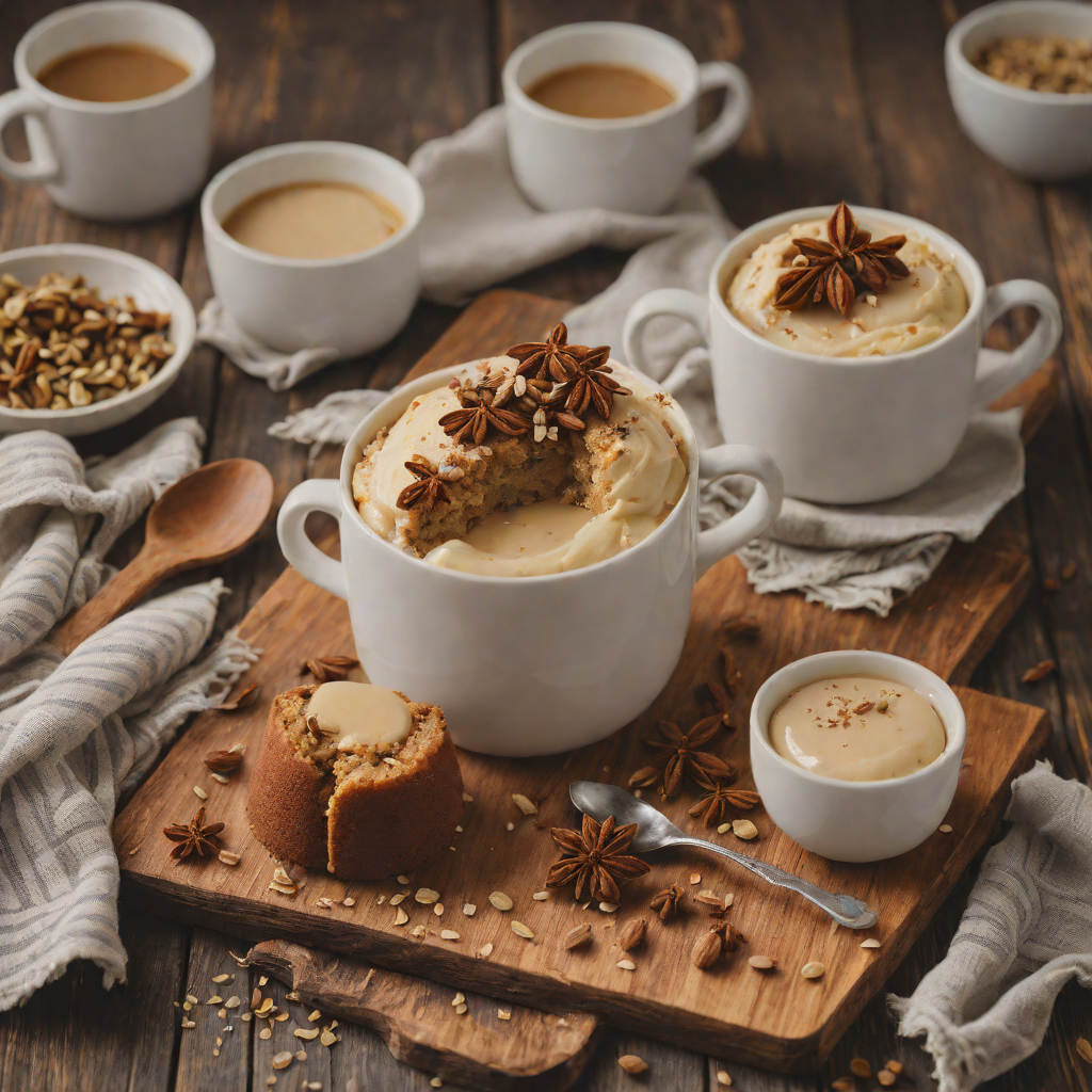 Spiced Chai Mug Cake with Cardamom Glaze