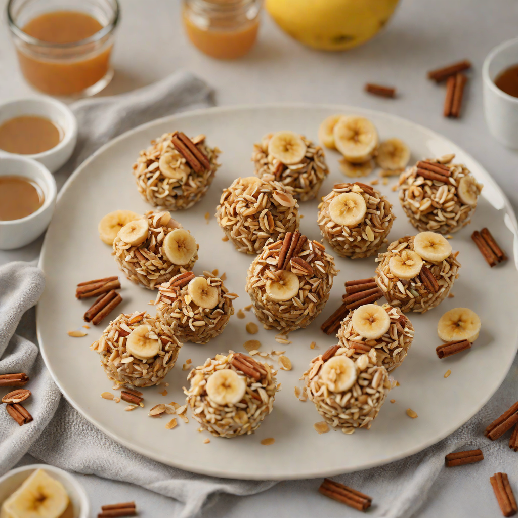 No-Bake Banana Oat Breakfast Bites with Honey and Cinnamon