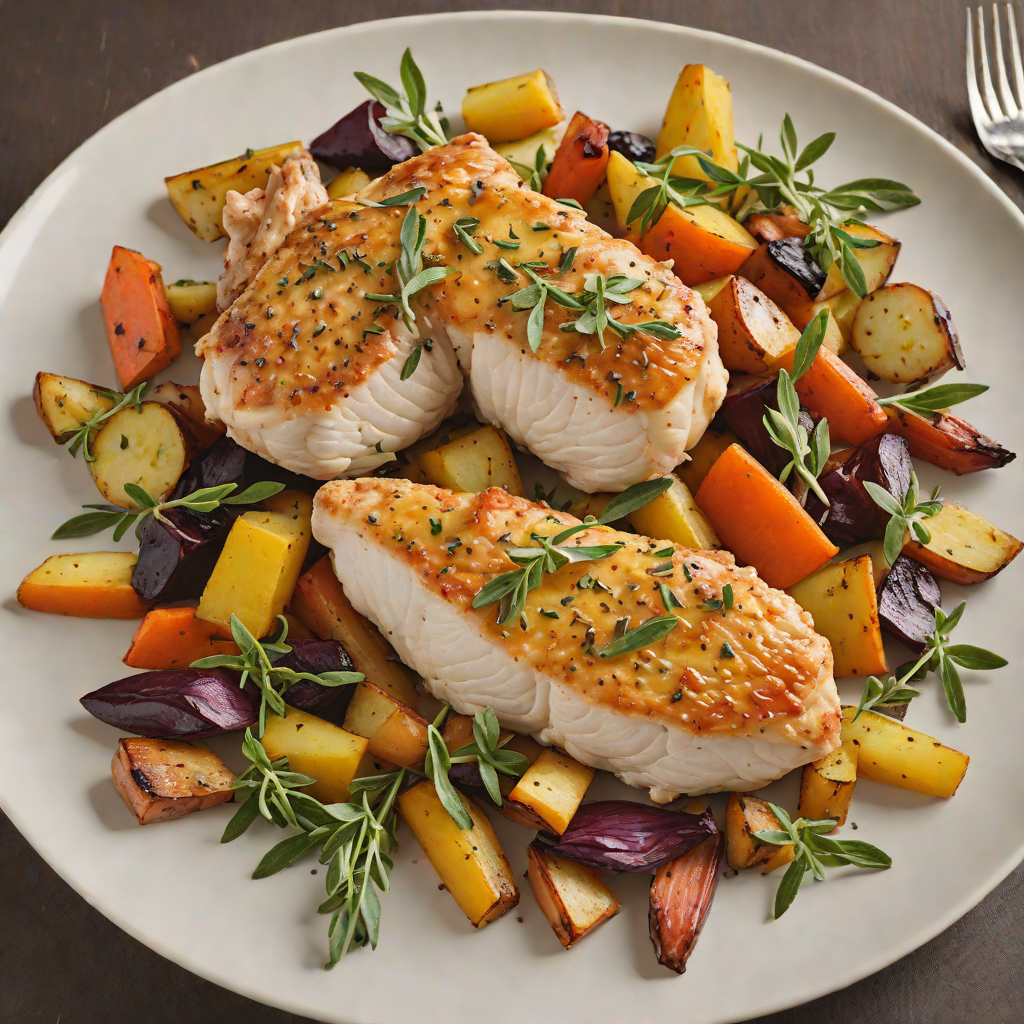 Pan-Seared Chicken with Sage Butter and Roasted Root Vegetables