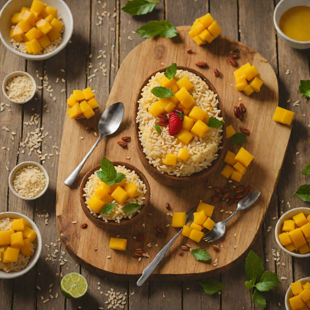Pixel Art-Inspired Mango Sticky Rice Pudding