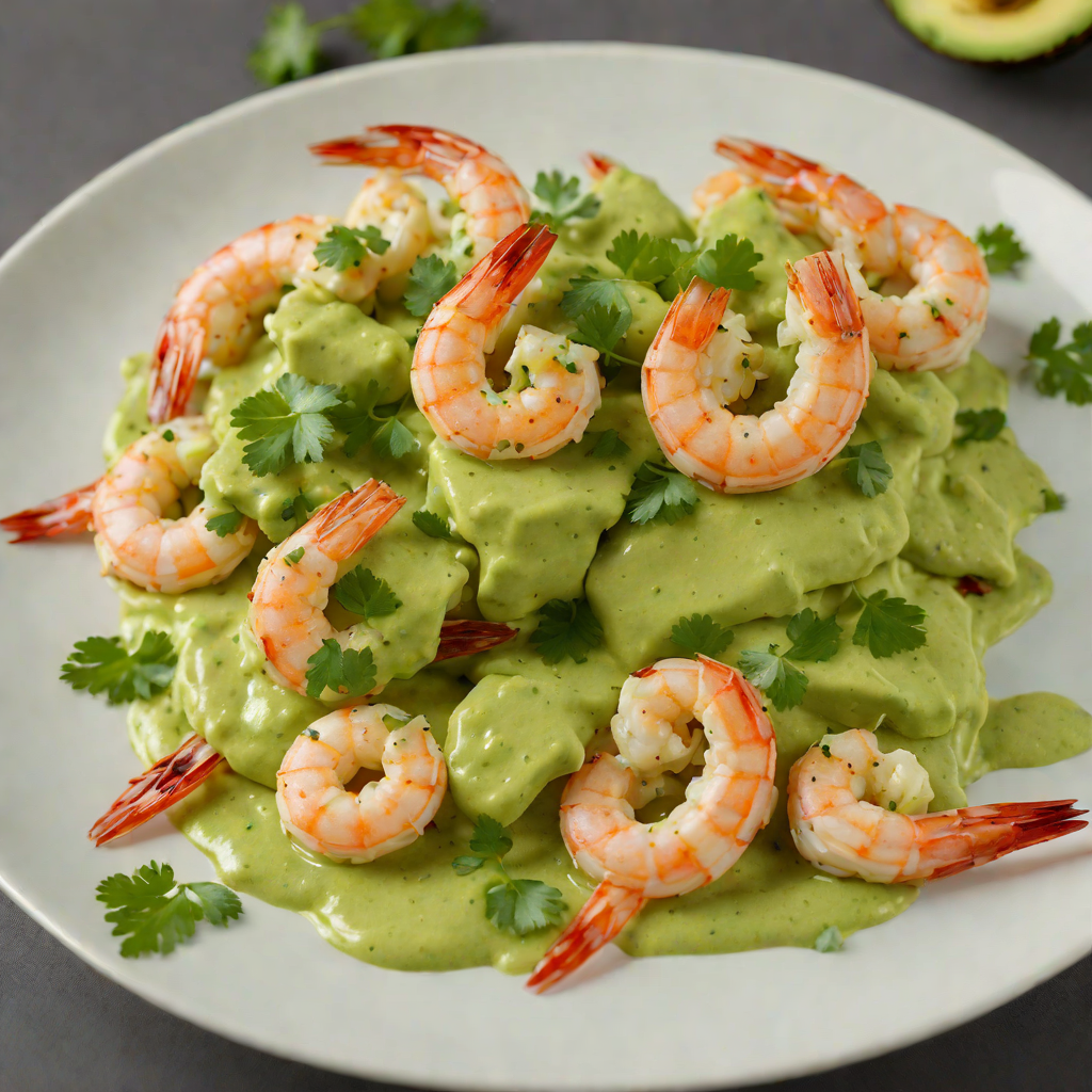 Sautéed Shrimp with Avocado-Cilantro Sauce
