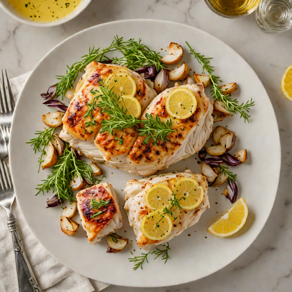 Pan-Seared Lemon-Thyme Chicken with Roasted Garlic Butter