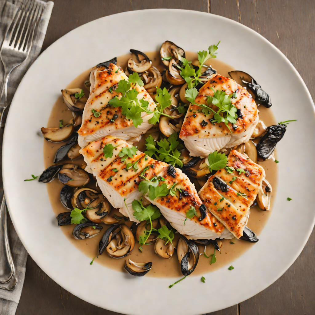 Pan-Seared Chicken with Spearfish Wild Mushroom Sauce