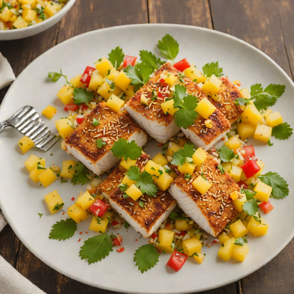 Coconut-Crusted Mahi Mahi with Mango-Pineapple Salsa