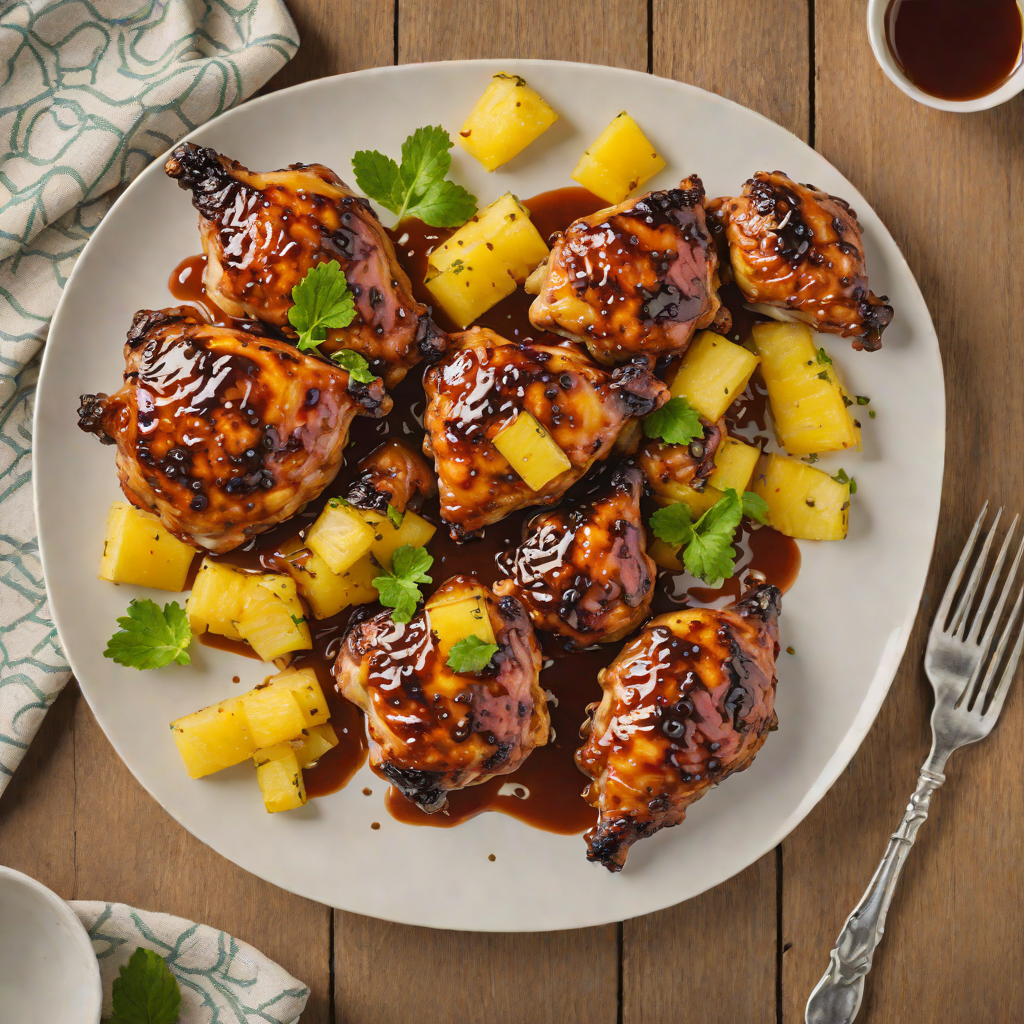 Charred Tiki-Style Chicken Thighs with Spiced Pineapple Glaze