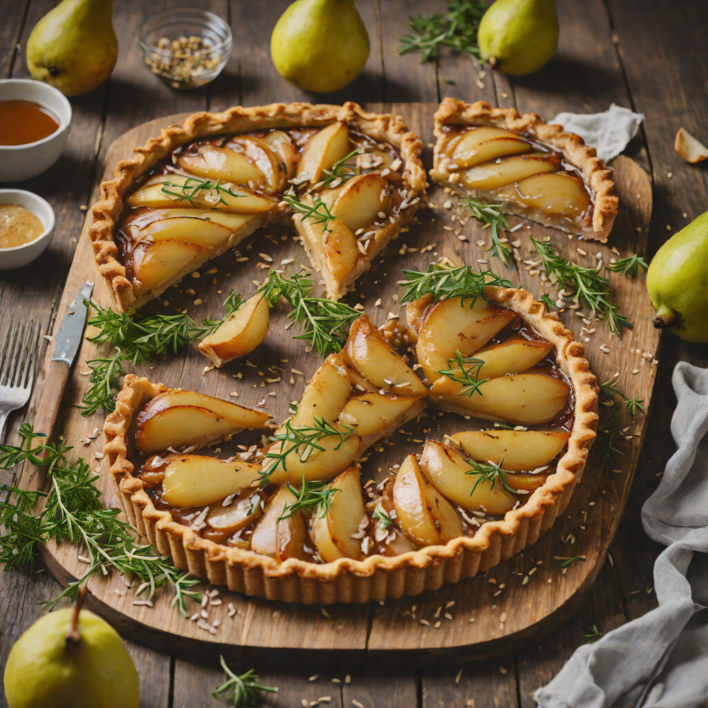 Oven-Roasted Pear Tart with Honey and Thyme