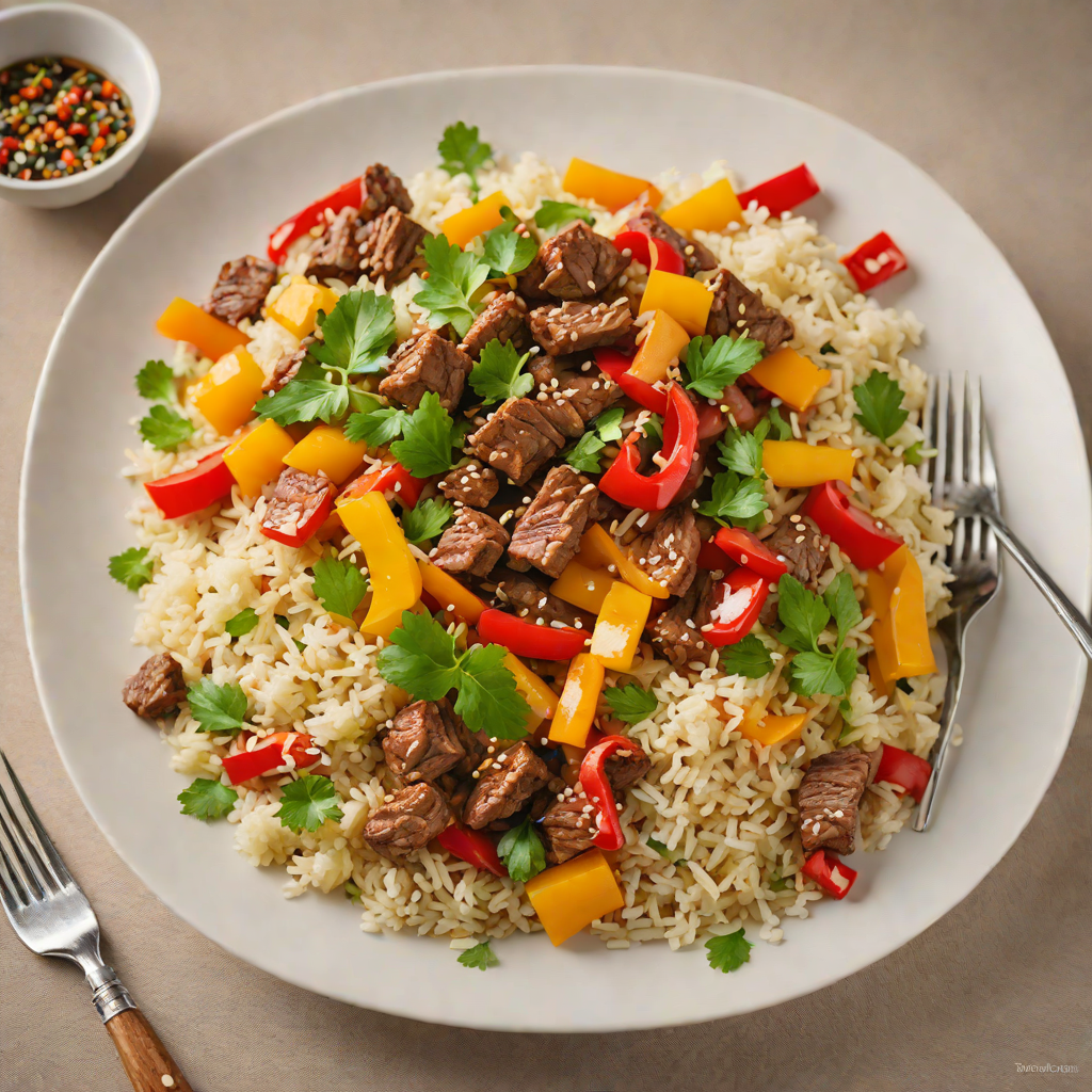 Beef Stir-Fry with Bell Peppers and Cauliflower Rice