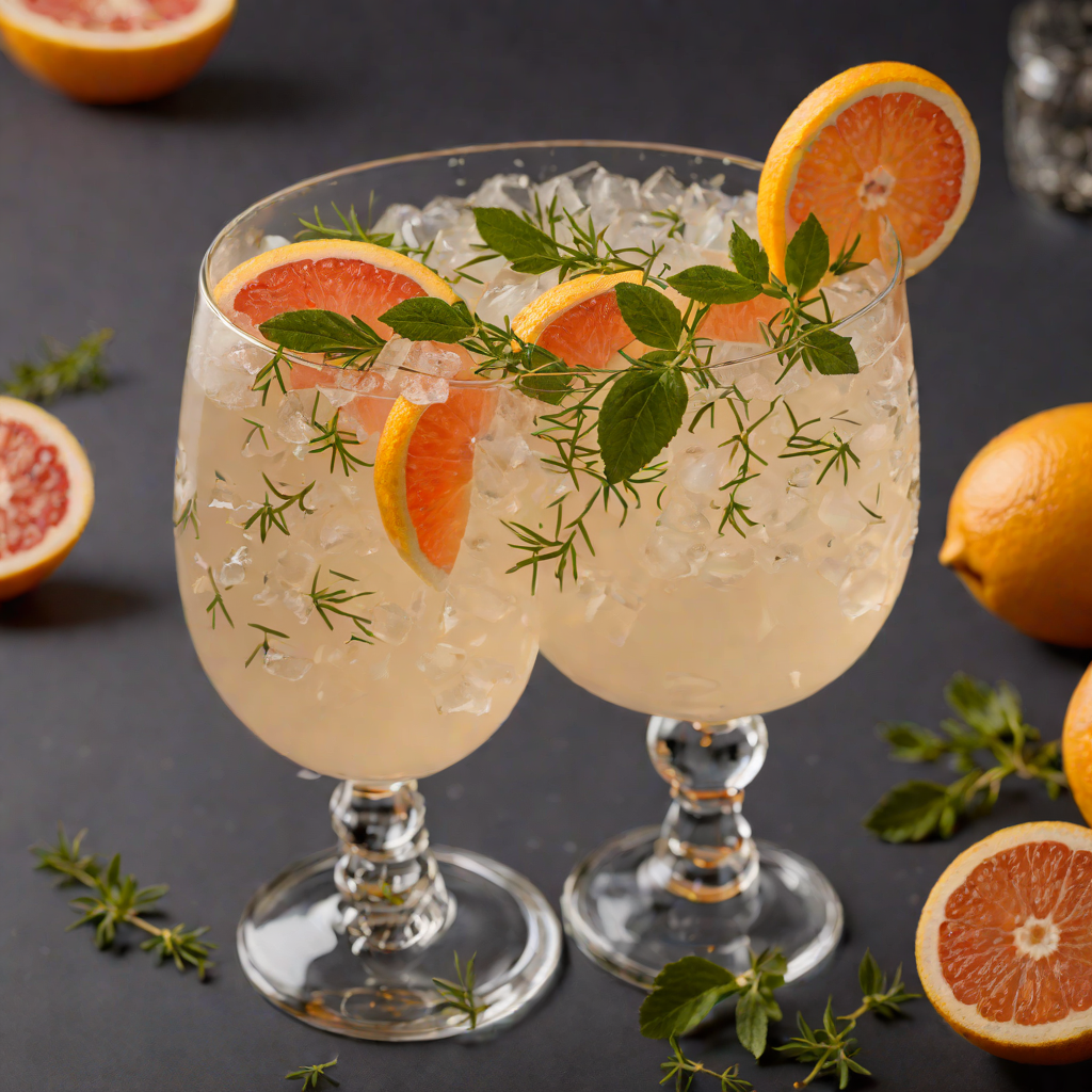Shaken Grapefruit-Thyme Gin Fizz