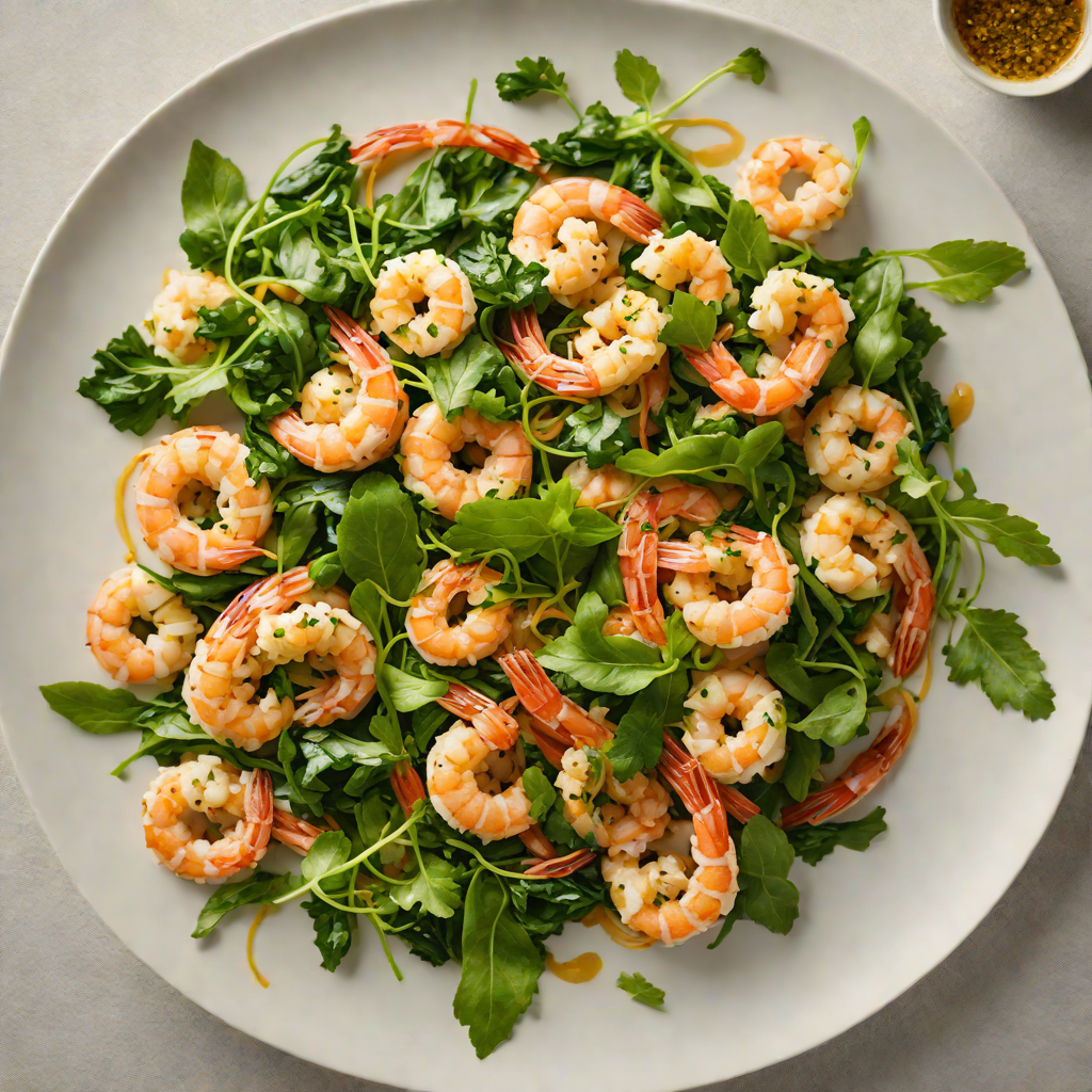 Stir-Fried Shrimp with Garlic and Regional Greens