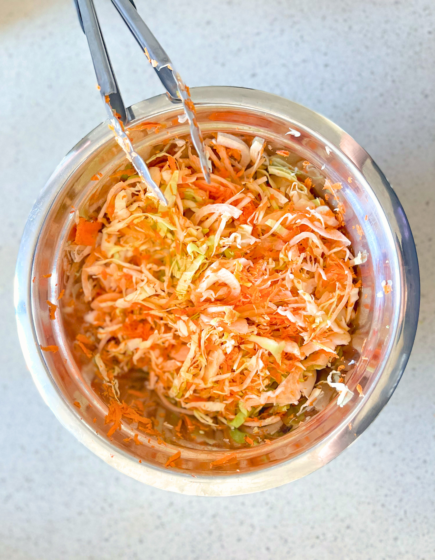 Quick Fermented Cabbage & Carrot Slaw
