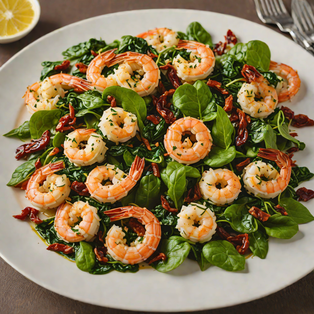 Sautéed Garlic Shrimp with Spinach and Sun-Dried Tomatoes