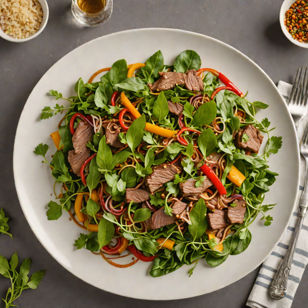 Eucalyptus-Infused Kangaroo Stir Fry with Seasonal Greens
