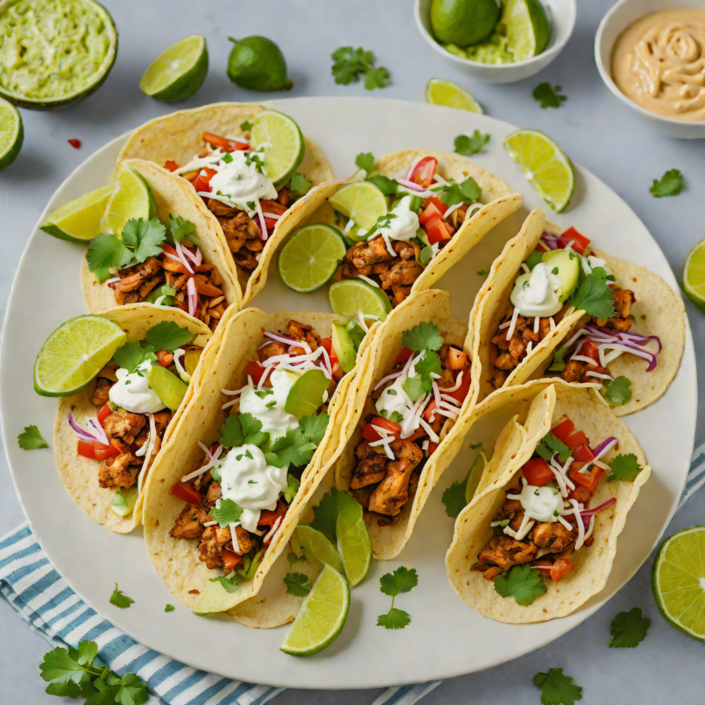 Grilled Lime-Chili Chicken Tacos with Avocado Crema