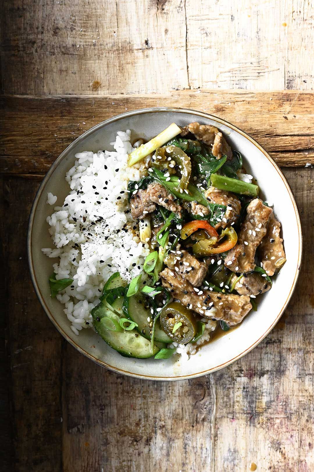 Spiced Kangaroo Stir-Fry with Bush Tomato and Spinach